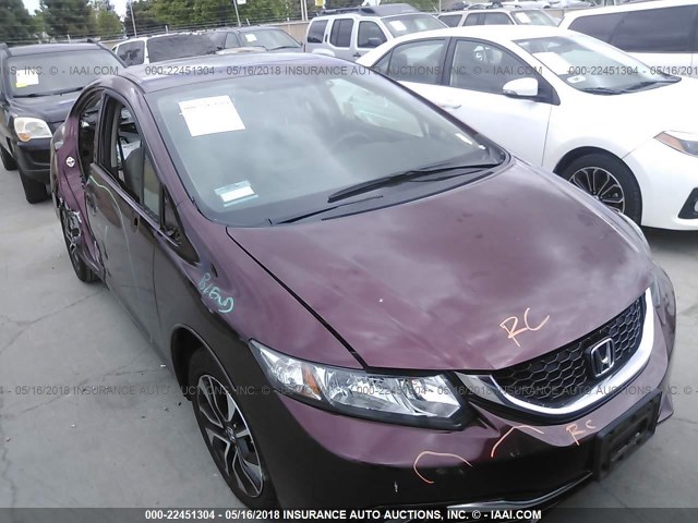 19XFB2F99DE288684 - 2013 HONDA CIVIC EXL RED photo 1