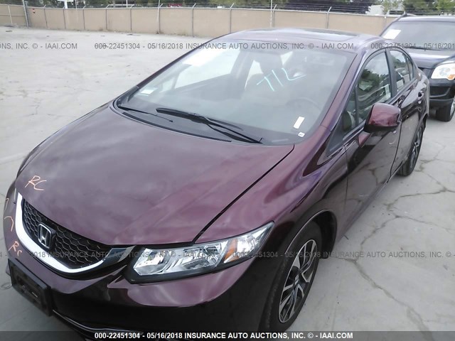 19XFB2F99DE288684 - 2013 HONDA CIVIC EXL RED photo 2