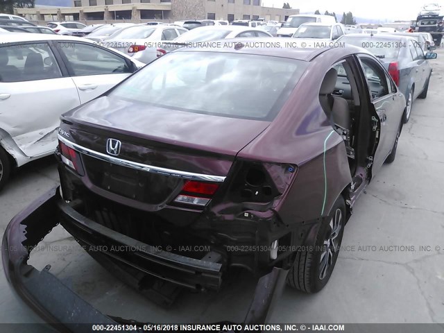 19XFB2F99DE288684 - 2013 HONDA CIVIC EXL RED photo 4