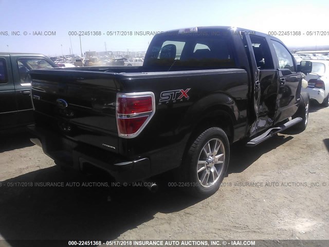 1FTEW1CM1EKE80618 - 2014 FORD F150 SUPERCREW BLACK photo 4