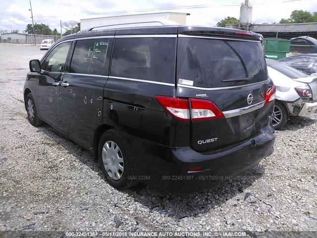 JN8AE2KP8C9033828 - 2012 NISSAN QUEST S/SV/SL/LE BLACK photo 3