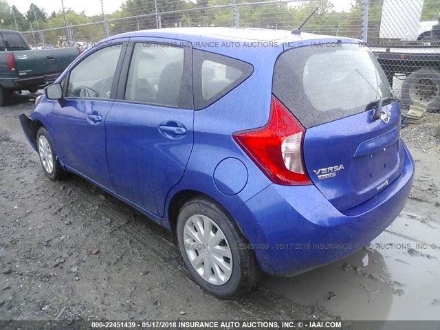 3N1CE2CP8FL366497 - 2015 NISSAN VERSA NOTE S/S PLUS/SV/SL/SR BLUE photo 3