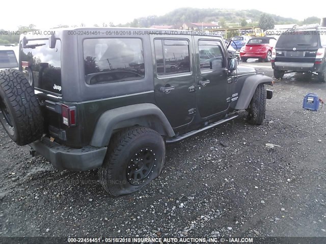 1J4BA3H15BL596870 - 2011 JEEP WRANGLER UNLIMITE SPORT GREEN photo 4