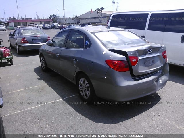 KMHDU4AD9AU117001 - 2010 HYUNDAI ELANTRA BLUE/GLS/SE GRAY photo 3