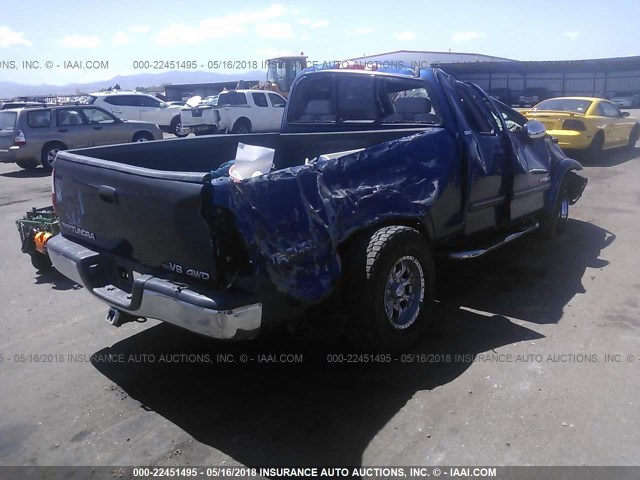 5TBBT44175S468525 - 2005 TOYOTA TUNDRA ACCESS CAB SR5 BLUE photo 4