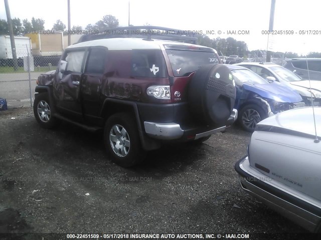 JTEBU4BF6AK095297 - 2010 TOYOTA FJ CRUISER MAROON photo 3