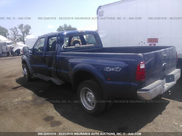 1FTXW43R08ED03597 - 2008 FORD F450 SUPER DUTY BLUE photo 3