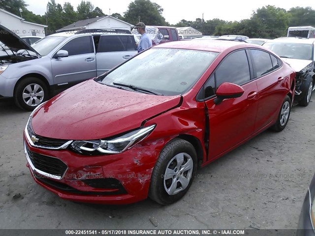 1G1BC5SM0H7210820 - 2017 CHEVROLET CRUZE LS RED photo 2
