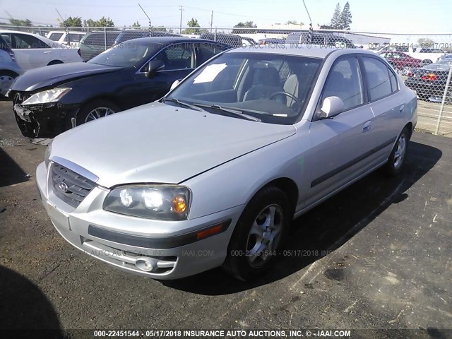 KMHDN46D34U827375 - 2004 HYUNDAI ELANTRA GLS/GT SILVER photo 2