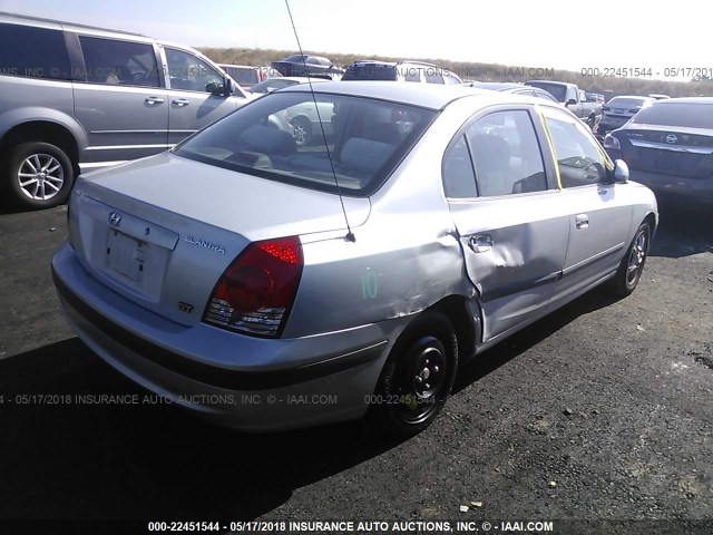 KMHDN46D34U827375 - 2004 HYUNDAI ELANTRA GLS/GT SILVER photo 4