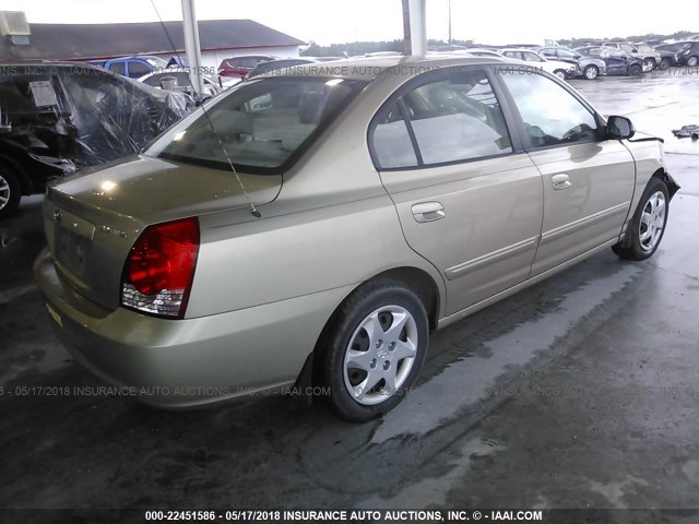 KMHDN46D05U194609 - 2005 HYUNDAI ELANTRA GLS/GT BEIGE photo 4