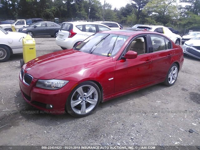 WBAPM7G53ANL89411 - 2010 BMW 335 I RED photo 2