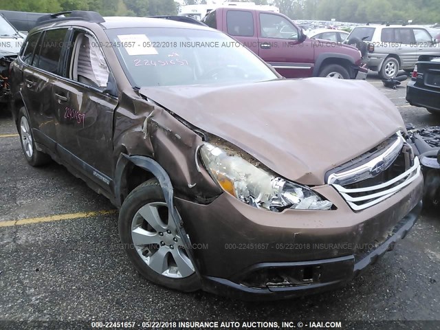 4S4BRBGC2B3409317 - 2011 SUBARU OUTBACK 2.5I PREMIUM BROWN photo 1