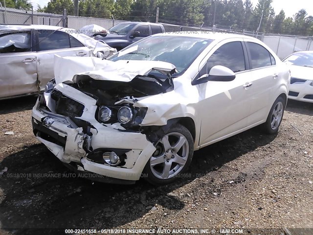 1G1JE5SB0F4145650 - 2015 CHEVROLET SONIC LTZ WHITE photo 2