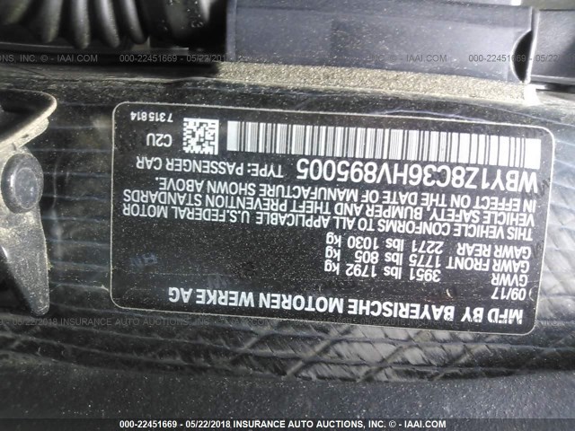 WBY1Z8C36HV895005 - 2017 BMW I3 REX Qəhvəyi foto 9