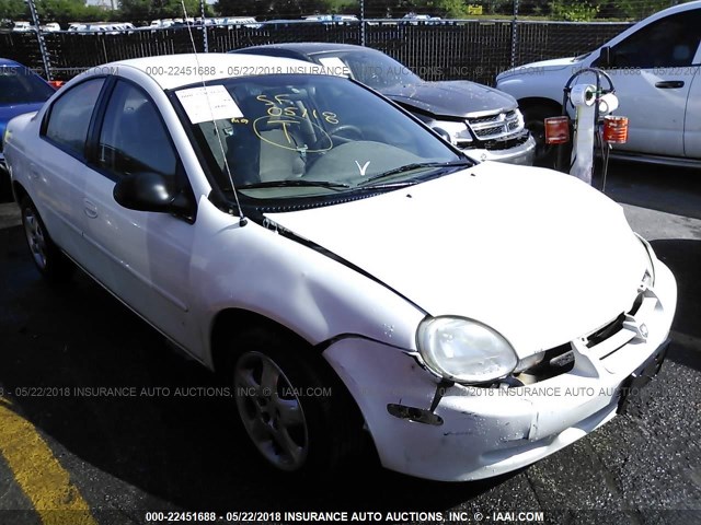 1B3ES46C22D607586 - 2002 DODGE NEON SE WHITE photo 1