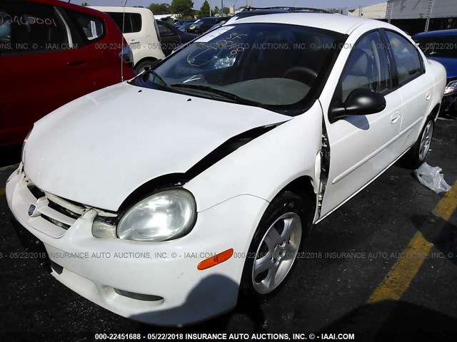 1B3ES46C22D607586 - 2002 DODGE NEON SE WHITE photo 2