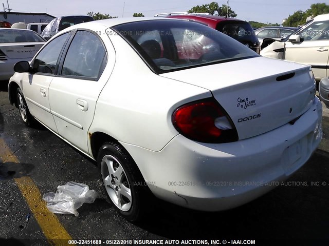 1B3ES46C22D607586 - 2002 DODGE NEON SE WHITE photo 3