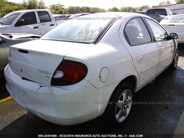 1B3ES46C22D607586 - 2002 DODGE NEON SE WHITE photo 4