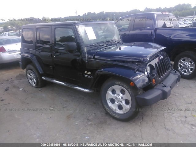 1C4BJWEG1DL538855 - 2013 JEEP WRANGLER UNLIMITE SAHARA BLACK photo 1