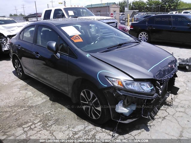 2HGFB2F93DH523019 - 2013 HONDA CIVIC EXL GRAY photo 1