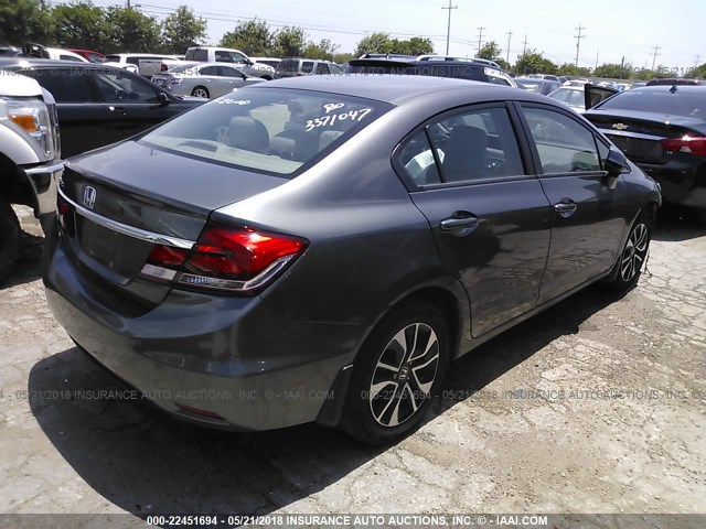 2HGFB2F93DH523019 - 2013 HONDA CIVIC EXL GRAY photo 4