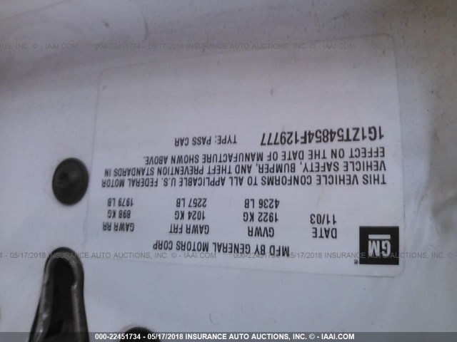 1G1ZT54854F129777 - 2004 CHEVROLET MALIBU LS 白色 照片 9