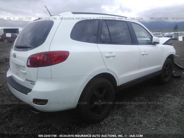 5NMSH73E68H191050 - 2008 HYUNDAI SANTA FE SE/LIMITED WHITE photo 4