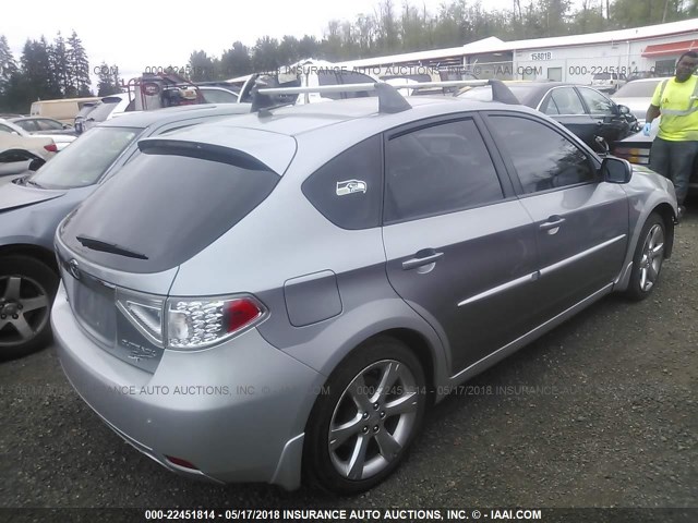 JF1GH63648H829408 - 2008 SUBARU IMPREZA OUTBACK SPORT GRAY photo 4