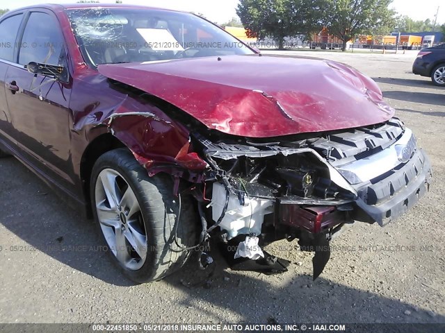 3FAHP0KC0AR105098 - 2010 FORD FUSION SPORT MAROON photo 6