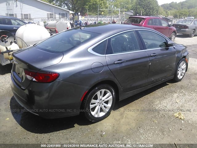 1C3CCCABXFN617444 - 2015 CHRYSLER 200 LIMITED GRAY photo 4