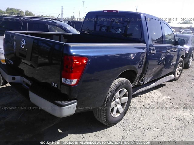 1N6AA07D08N351254 - 2008 NISSAN TITAN XE/SE/LE Dark Blue photo 4