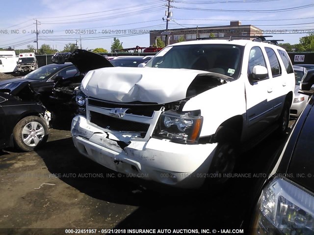 1GNSKBE06DR364827 - 2013 CHEVROLET TAHOE K1500 LT WHITE photo 2