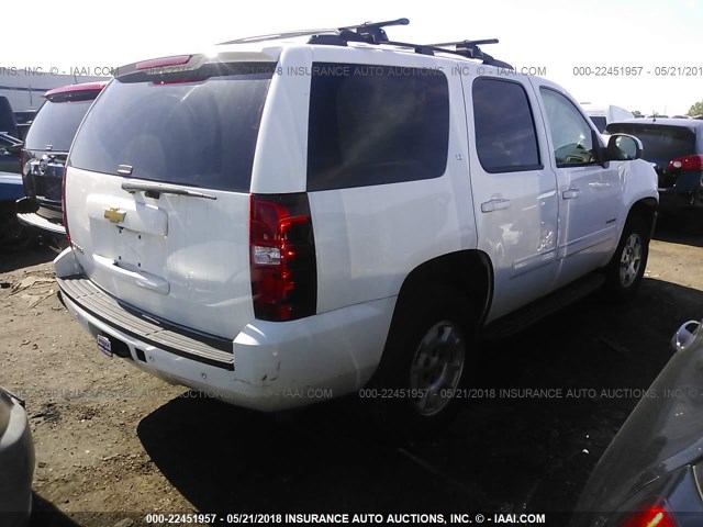 1GNSKBE06DR364827 - 2013 CHEVROLET TAHOE K1500 LT WHITE photo 4