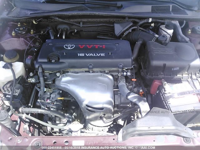 4T1BE32K25U064238 - 2005 TOYOTA CAMRY LE/XLE/SE წითელი ფოტო 10