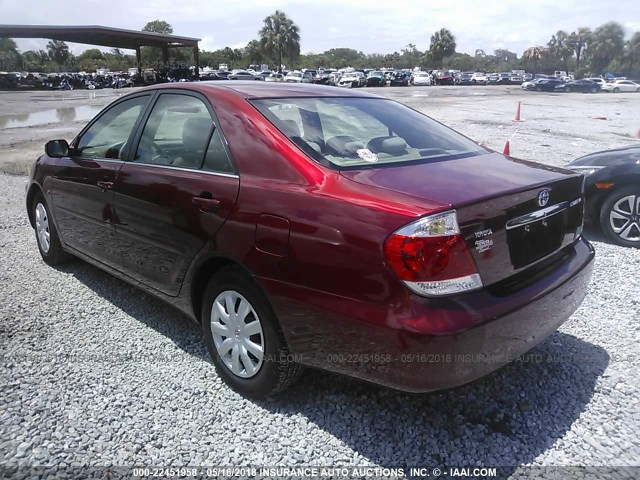 4T1BE32K25U064238 - 2005 TOYOTA CAMRY LE/XLE/SE წითელი ფოტო 3