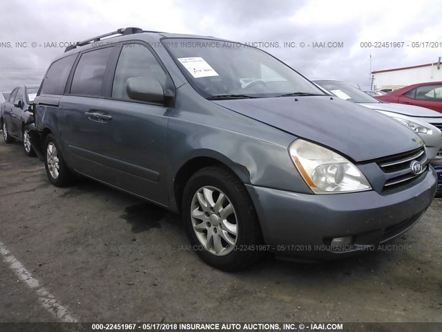 KNDMB233376165271 - 2007 KIA SEDONA EX/LX BLUE photo 1