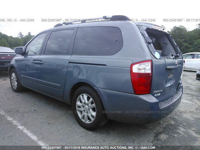 KNDMB233376165271 - 2007 KIA SEDONA EX/LX BLUE photo 3