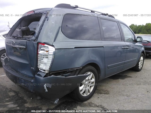 KNDMB233376165271 - 2007 KIA SEDONA EX/LX BLUE photo 4