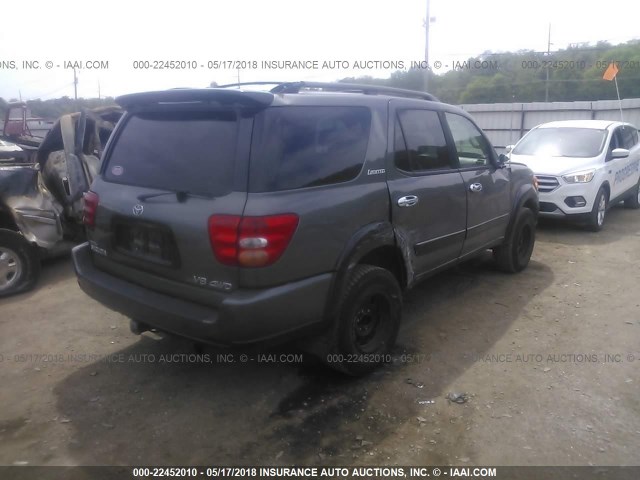 5TDBT48A93S204818 - 2003 TOYOTA SEQUOIA LIMITED GRAY photo 4