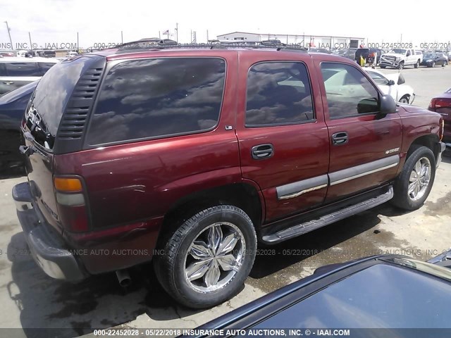 1GNEC13Z92R166634 - 2002 CHEVROLET TAHOE C1500 MAROON photo 4