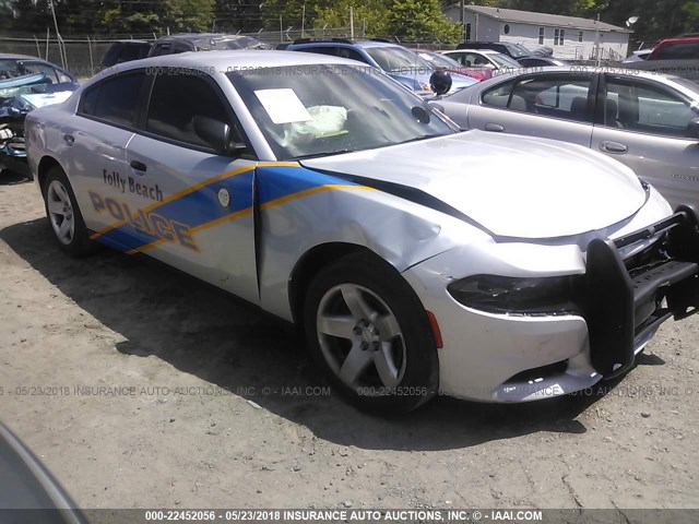 2C3CDXAT8HH660186 - 2017 DODGE CHARGER POLICE SILVER photo 1