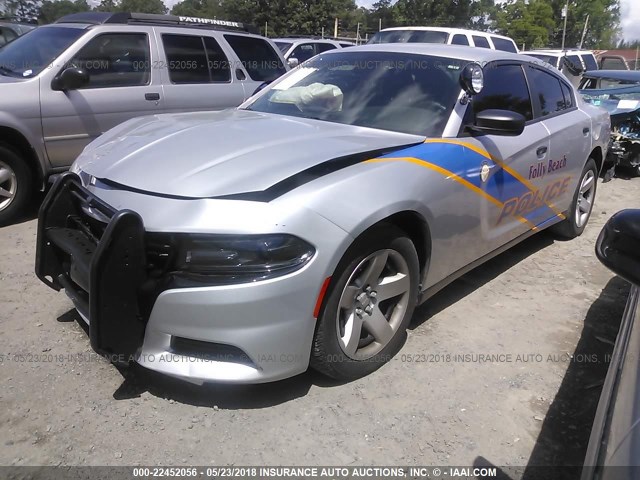 2C3CDXAT8HH660186 - 2017 DODGE CHARGER POLICE SILVER photo 2