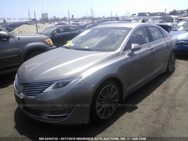 3LN6L2LU1FR606584 - 2015 LINCOLN MKZ HYBRID GRAY photo 2