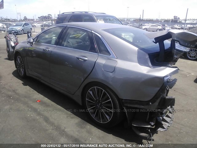 3LN6L2LU1FR606584 - 2015 LINCOLN MKZ HYBRID GRAY photo 3