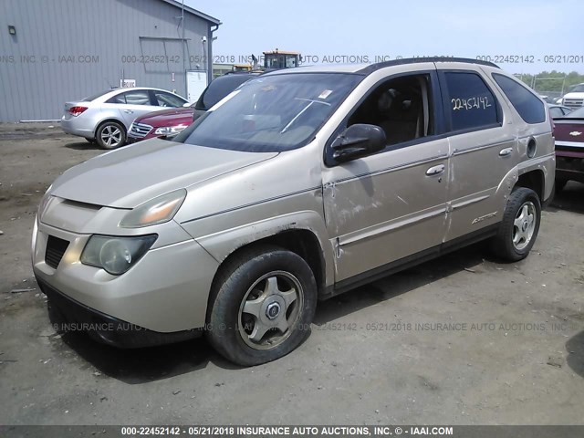 3G7DA03E02S561993 - 2002 PONTIAC AZTEK GOLD photo 2