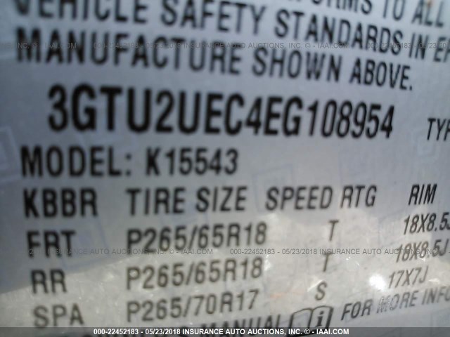 3GTU2UEC4EG108954 - 2014 GMC SIERRA K1500 SLE SILVER photo 9