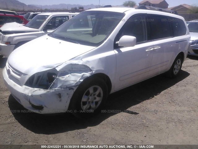 KNDMB233X86212698 - 2008 KIA SEDONA EX/LX WHITE photo 2