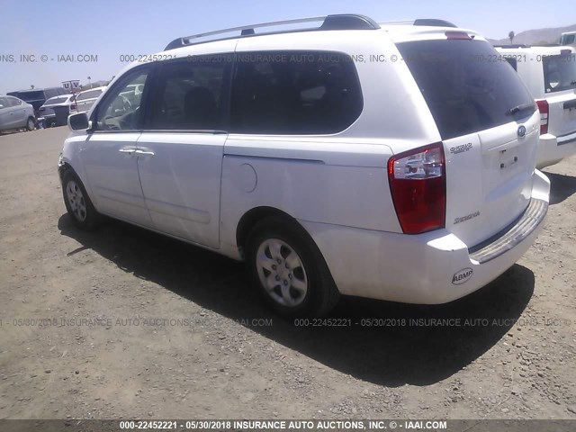 KNDMB233X86212698 - 2008 KIA SEDONA EX/LX WHITE photo 3