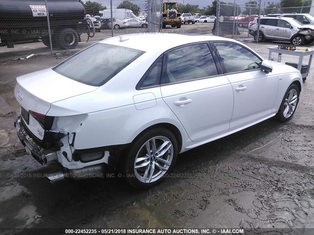 WAUKMAF49HN057239 - 2017 AUDI A4 ULTRA PREMIUM WHITE photo 4